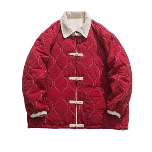Manteau style chinois hommes vêtements d'hiver chauds veste ample épaisse à revers
