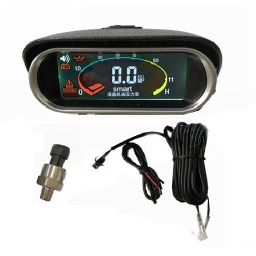 Manomètre de pression d'huile LCD 12V-24V avec capteur 1/8NPT pour camion