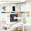 ELIVED Single Monitor Arm for Most 13-32 Inch Monitors with VESA 75x75/100x100mm up to 9KG, 360° Rotation Gas Spring Arm with C-Clamp and Grommet Base, Monitor Stand Mount, White #1