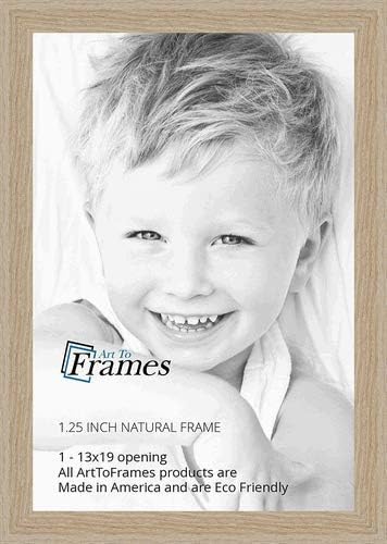 ArtToFrames 13x19 Inch Brown Picture Frame, This 1.25" Custom Poster Frame is Natural Oak - Barnwood Style, for Your Art or Photos, WOM76808-972-13x19