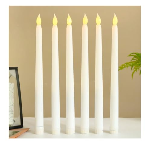 Image of SPHINX Flameless LED Taper Candles for Home Decoration,Table Centerpiece,Dinner,Diwali,Wedding,Church,Festival,Party Decor,Steady Flame Look,Battery Not Included,11 Inch Height (Off-White-4 Pieces)
