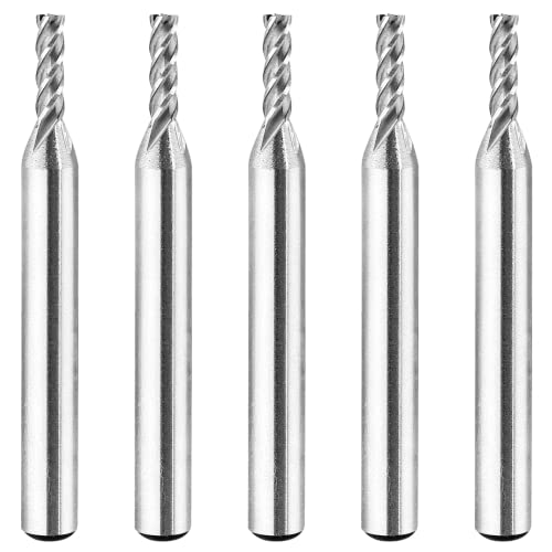 Image of 5 Pack 1 /8 Inch End Mill, HSS 4 Flute CNC Milling Cutter, 1 /4 Inch Dia Straight Shank CNC Bits for Wood, Steel, Titanium