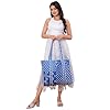 Indian Cotton Quilted Tote Bag Women shoulder Bag Carry, shopping Beach Bag Summer Holiday Essentials Shopping Travel Bag with Pockets Handbags for Women (Blue-Spot) #5