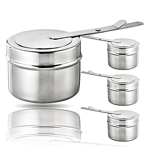 Kerafactum® 4 Stück Brennbehälter Brennpaste Brennpastenbehälter Behälter Cover