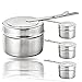 Kerafactum® Pojemnik na paliwo 4 sztuki, pasta do opałów, pojemnik na pastę palną, pojemnik na mięso, ser, fondue, podgrzewacz potraw lub Chafing Dish, 2-częściowy ze stali nierdzewnej, podstawka pod Chafer Fuel Holder