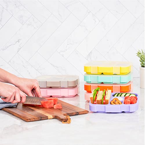 Bentgo® Kids Prints Tray With Transparent Cover - Reusable, Bpa-Free, 5-Compartment Meal Prep Container With Built-In Portion Control For Healthy Meals At Home & On The Go (Carousel Unicorns) #TOP3