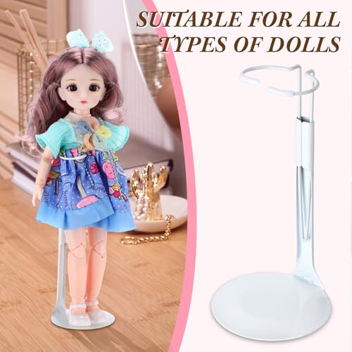 Image of Yaocom 24 Pcs Doll Stands Adjustable Action Figure Stands with Expandable Waist Wire for 8 inch-12 inch Dolls Action Figure(White)