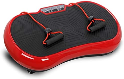 SUPER DEAL Pro Vibration Plate Exercise Machine - Whole Body Workout Vibration Fitness Platform Fit Massage Workout Trainer w/Loop Bands + Bluetooth + Remote, 99 Levels (Red)
