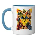 Marvel Studios X-Men 97 Wolverine and Team X-Logo Ceramic Mug, Blue/White, 11oz