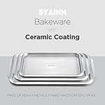 SYAINN Non-stick Ceramic Baking Sheet Set, Pack of 3 - Aluminum Steel Cookie Sheets for Baking - Includes Half/Quarter/Jelly Roll Pans - Warp Resistant, Toxic, PTFE & PFOA Free - Sliver - Image 2
