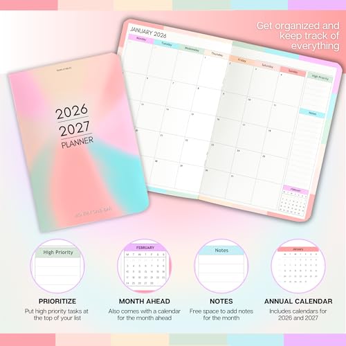 2026-2027 Pocket Planner | Small A6 Size - Fits in Your Bag | Two-Year Calendar | Premium 120gsm Paper | Portable & Durable Design (Colorful) - Image 4