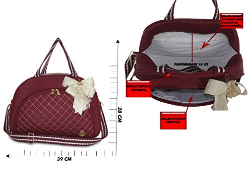 Kit Bolsa Bebê Maternidade Linha Prime Bordô