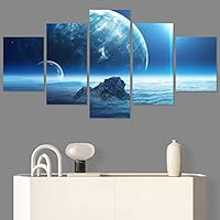 SIGNWIN 5 Panel Canvas Wall Art Modern Art Astronomy & Space Contemporary Cosmic Dramatic Mixed Media Multicolor for Home Decorations Ready to Hang - 60