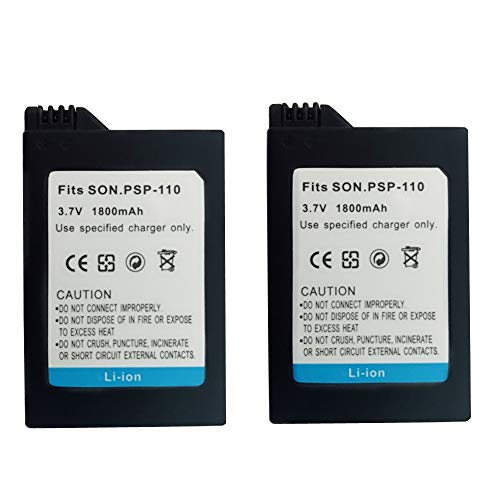 TFSeven 2Pcs High Capacity Rechargeable Lithium Ion Replacement Battery Compatible for Sony Playstation Lite PSP1000 Series PSP-110 TFSeven 2Pcs High Capacity Rechargeable Lithium Ion Replacement Battery Compatible for Sony Playstation Lite PSP1000 Series PSP-110