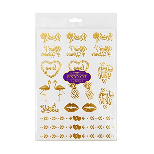 Frcolor 8 Sheets Bachelorette Party Tattoos Bride Tattoos Team Bride Tribe Metallic Temporary Tattoos Bridesmaid Gift Bridal Shower Favor And Decorations #TOP7