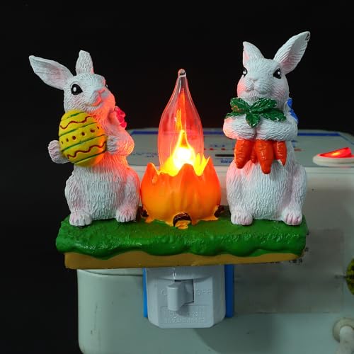 Lámpara de mesa con luz LED con conejito de Pascua miniatura 5
