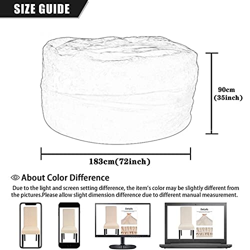 Giant Bean Bag Chair For Kids Adults, 6Ft 7Ft Bean Bag Chair, Washable Jumbo Bean Bag Sofa Sack Chair Large Lounger Faux Fur Cover For Dorm Family Room (No Filler) ( Color : Pink , Size : 72X35Inch ) #TOP1