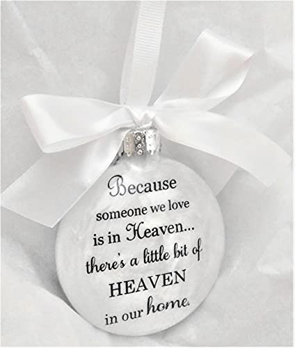 Memorial Christmas Ornament Because Someone We Love Is In Heaven Sympathy Gift With Charm #TOP5
