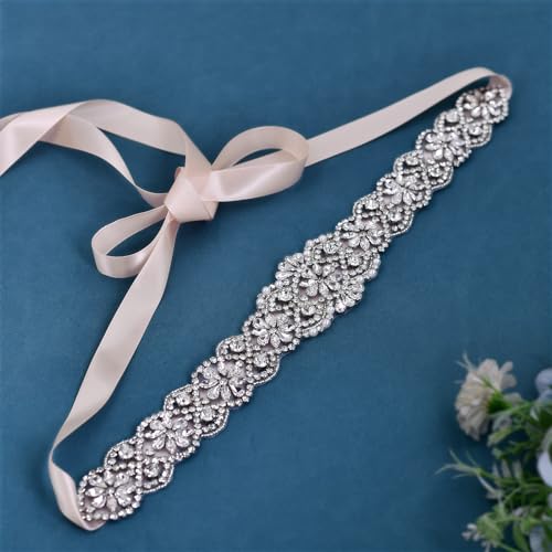 azaleas Women's Crystal Thin Wedding Belt Sashes Bridal Sash Belt for Wedding, Bridesmaid Flower Girl Dress Accessories 16IN4