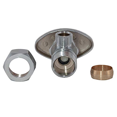 image for Eastman Multi-Turn Angle Stop Valve with Nut and Sleeve, 3/8 Inch OD x