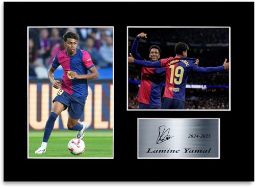 Lamine Yamal 2024-2025 Futbolista España A4 autógrafo firmado con foto, regalo para aficionados del Barcelona