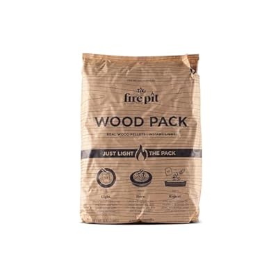 TIKI Wood Pack – 1-Pack Wood Pellets for Smokeless Fire Pits, Easy-to-Use Fire Pit Fuel for Outdoor Heating & Camping, 30+ Minute Burn Time, Made in The USA