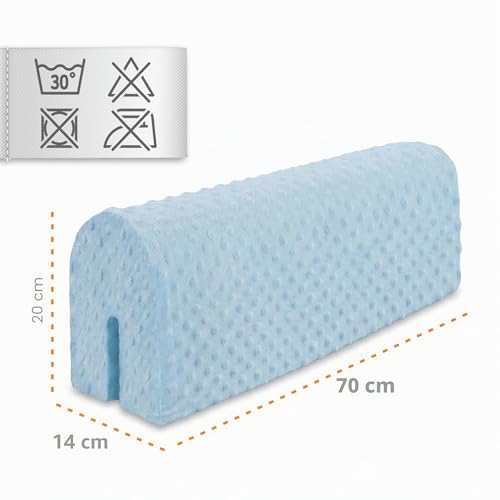 Totsy Baby Bettkantenschutz für Kinderbetten 70 cm - Schutz für Bettrahmen Kantenschutz Kinder Babybett Minky Blau – Ansicht 2