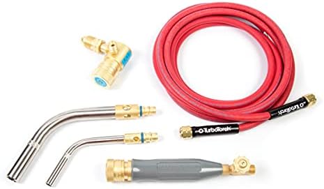 TURBOTORCH 0386-0007 LP-2 Manual Torch Kit Swirl, Propane/MAP-Pro Gases, Swirl Combustion, Soft Solders to 6", Silver Brazes to 4", Includes RL-P Regulator, H-4 Handle, H-12 Hose, T-4 Tip