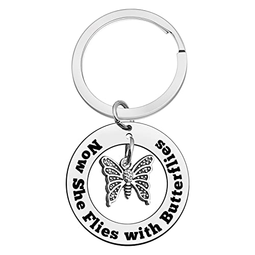 Xiahuyu Memorial Keychain Sympathy Gifts Now She Flies with Butterflies