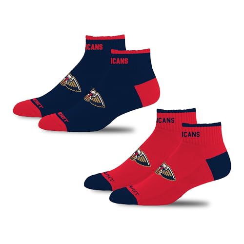 For Bare Feet NBA NEW ORLEANS PELICANS Front and Center 2 Pack Team Colors Large