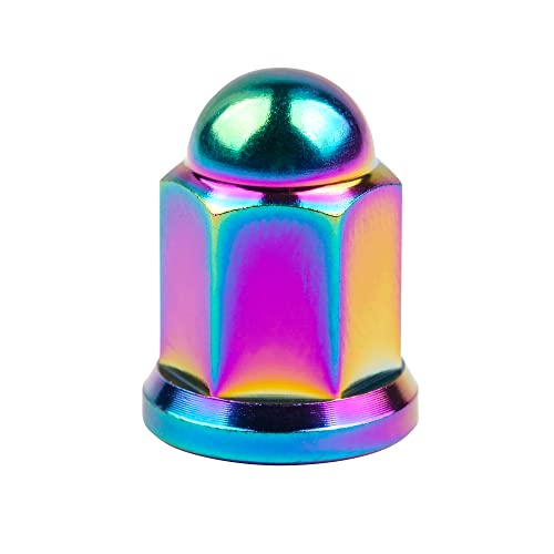 Image of Titanium M6 M8 M10 Dome Head Acorn Nuts for Bicycle Motorcycle Exhaust Pipe Car Pack of 6 (M6, Ranibow)