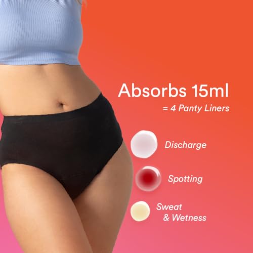 Image of Mahina Modal Period Panty for Girls & Women - Black, No Pads Required, Mid-Waist, Reusable, Leakproof, No Rashes