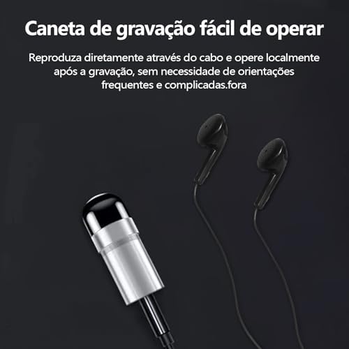 Gravador De Voz Profissional Som Digital Portátil 16 GB de Armazenamento Interno Gravação Ativada po