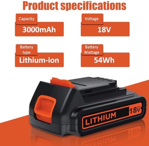 Batterie 18V 3000mAh pour Black Decker - Durabilité et Puissance pour Tous les Professionnels chez Travail et Domicile -