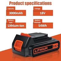 2 Stück TOPBATT 3000mAh Ersetzen für Black Decker Akku 18V BL1518-XJ BL2018-XJ LB20 LBXR20 LBX20 LBXR20 LBXR20B-OPE-2 LB2X4020 LST220 – Ansicht 2