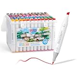 SKYGLORY Alcohol Marker Pen Set, Fine & Chisel Dual-Tip Sketch Marker Set with Carrying Case for Drawing, Sketching, Anime, Manga (120)
