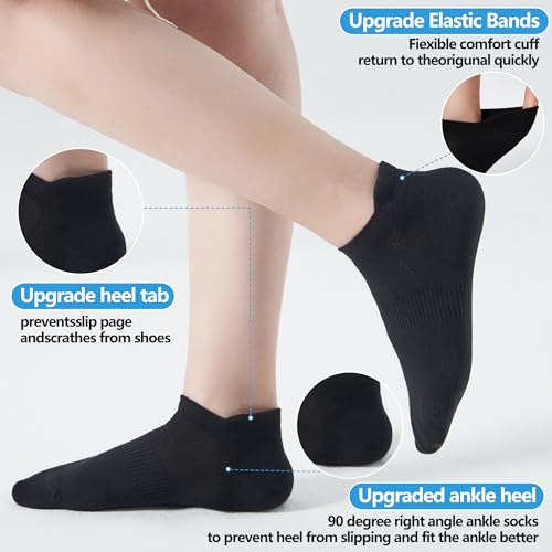 Image of Corlap Ankle Socks Women /Men 8-12Pairs Low Cut No Show Thin With Heel Tab | Ladies White Low Rise Short Summer Athletic Running Workout Sneaker Yoga Pilates Footies Lightweight Socks 7-9 9-11