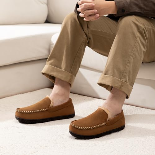 RockDove Men's Alexander Flannel Lined Loafer Slipper, 9, Tan by RockDove - Used condition - Image 2