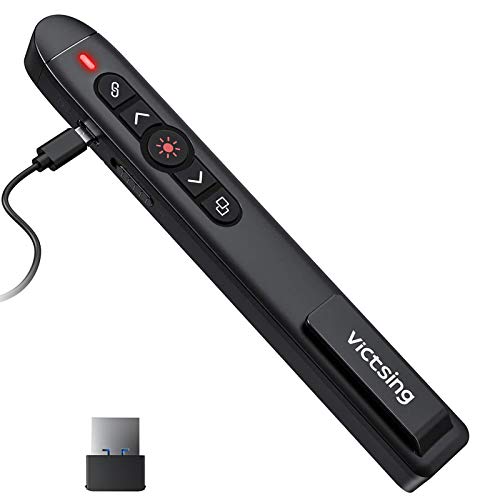 [Versión Nueva] VicTsing Puntero Laser Presentaciones Recargable 300mAh, Cambiar entre Ventanas, Hipervínculo...