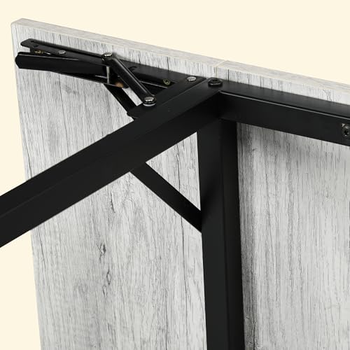 HOMCOM Folding Dining Table, Extendable Kitchen Table for Small Space, Drop Leaf Table for 2-4 People, Grey - Image 9