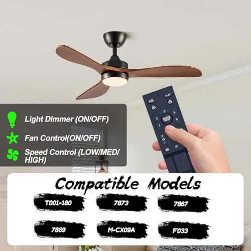 RETROSUN Ceiling Fan Remote Control Replacemet, for SPEVCH 35" T001-180, for Mpayel 13” 7873, 7867, 7869, for MYYCX 31” M-CX09A, for AFWAO 35" F033 by RETROSUN - Image 2