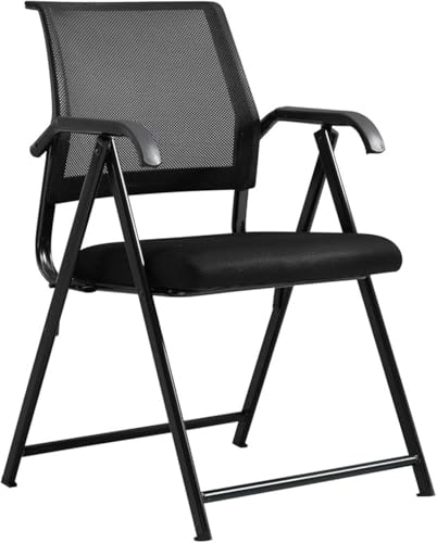 Silla de oficina, silla de escritorio plegable ergonómica con respaldo de malla para computadora con reposabrazos