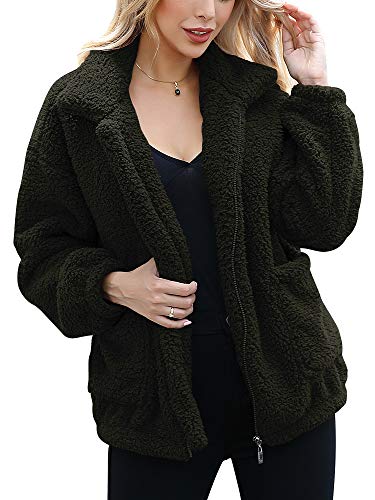 Caracilia Women's Casual Warm Faux Fur Coat Jacket Autumn Winter Long Sleeve Hooded Fluffy Fur Outwear C9A5-junlv-XL