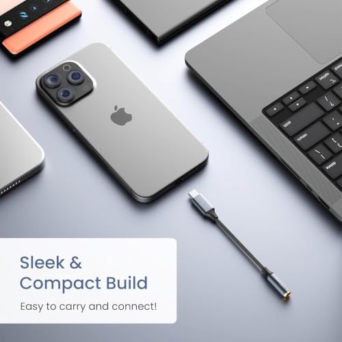 Image of Type C to 3.5mm Audio Jack Connector /Adapter with DAC Compatible for iPhone 17 /16 /15 Series /Samsung /OnePlus /Google /Nothing /Motorola & Other Phones -Headphones Converter, Warranty