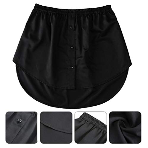 SOIMISS 1Pc Mulher Simples Moda Saia Falso Camisa de Lã para Roupas Casuais Preto XXL