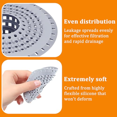 Abflusssieb Silikon 4 Stück Universelles Haarsieb Dusche Abflusssieb Dusche Abfluss Haarfänger Dusch für Küche Badewanne Waschbecken Badezimmer