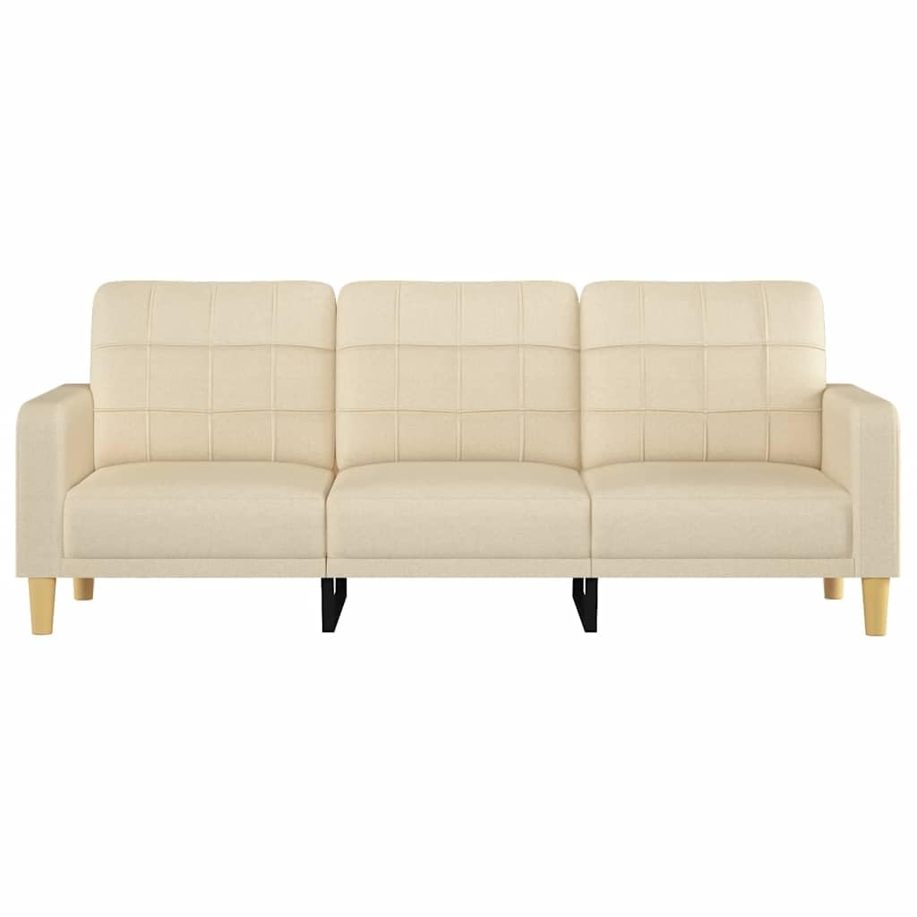 Canapé 3 places crème 180 cm housse en tissu avec fonction couchage et espace de rangement pour salon et chambre d'amis, peu encombrant, confortable, durable, idéal pour le salon et le paysage