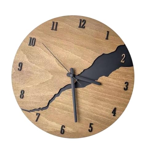 Horloge murale en bois silencieuse grand cadran pour bureau calme