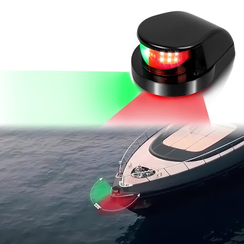 Qidoe Marine LED Navigation Lights, Boat LED Bow Light, Boat Navigation Light, IP68 Waterproof 12V Marine Navigation Lamp Marine Boat Bow Lights with Red and Green LED for Boat Pontoon Skeeter Yacht