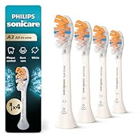 Philips Sonicare A3 All-in-One - Genuine Replacement Electric Toothbrush Heads, White, 4 Pack One Year Supply, HX9094/65